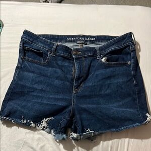 American Eagle Outfitters Dark Blue High Waist Women Shorts